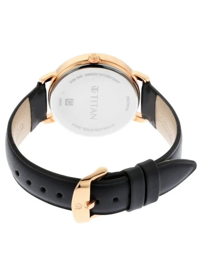 TITAN Women's Analog Round Shape Leather Wrist Watch - 2652WL01 - 41 Mm - Image 5