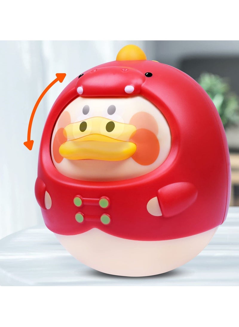 KASTWAVE ألعاب رولي بولي للأطفال من 6 إلى 12 شهراً، ألعاب وقت البطن، ألعاب موسيقية متمايلة، هدية حديثي الولادة مع صوت جرس، للأطفال من 0 إلى 6 أشهر، 12 إلى 18 شهراً، هدايا للأطفال الذكور والإناث باللون الأحمر - Image 2