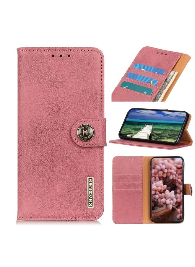 HuHa Case Cover For For Nokia G11 / G21 KHAZNEH Cowhide Texture Horizontal Flip Leather Phone Case(Pink) 