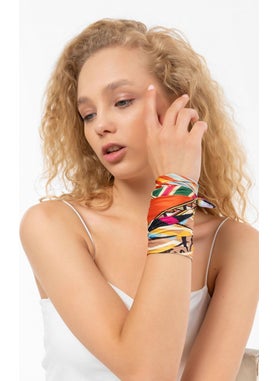 Saria Moda Saria Fashion Multicolored Patterned Scarf Bandana  - Image 3