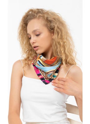 Saria Moda Saria Fashion Multicolored Patterned Scarf Bandana  - Image 1