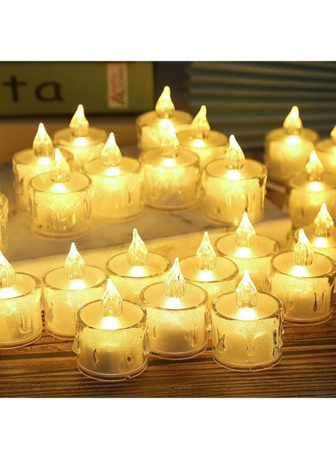24-Pack Flameless LED Tea Lights Realistic Candles, Battery Operated - Image 1