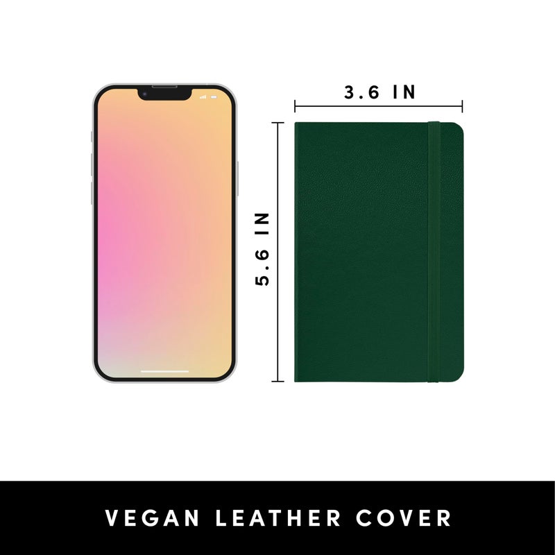 PAPERAGE Lined Pocket Journal Notebook, 1 Pack, (Dark Green), 160 Pages, Small, 3.6 inches x 5.6 inches - 100 GSM Thick Paper, Hardcover - Image 2