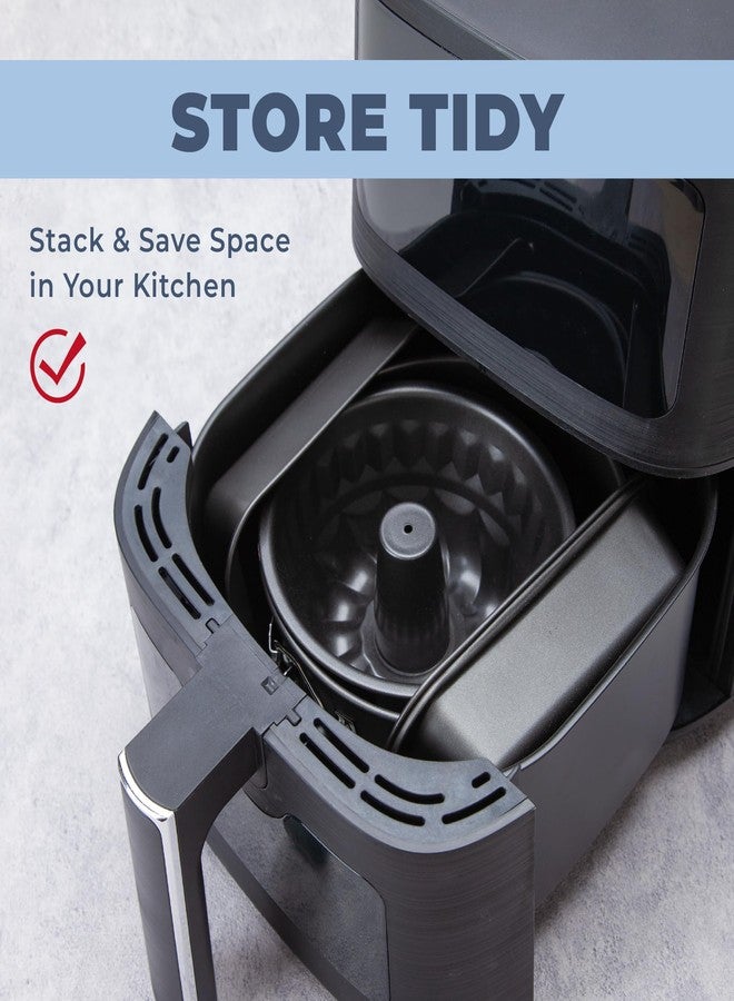 CARTMAN 4-Piece Air Fryer Bakeware Set, Non-Stick Carbon Steel Mini Springform, Bundt Cake Pan, 2 Loaf Pans, Fits Ninja, Chefman, Cosori, Instant Pot, Non-Toxic with Online Recipe Guide - Image 5