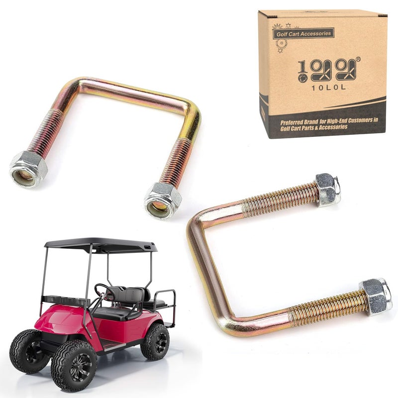 10L0L Golf Cart Rear Spring U Bolt for EZGO TXT 1994-up Electric & Gas, Includes Nuts, OEM# 72124G01 72618G01 72029G01, 2 PCS - Image 1