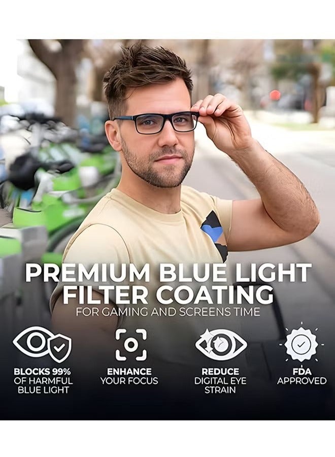 HY Anti-Fatigue Computer Monitor Gaming Glasses For Men/Women, Effectively Block Harmful Blue Light Emittedby Digital Screens, Reducing Eye Strain and Fatigue, Prevent Headaches Gamer Glasses - Image 2