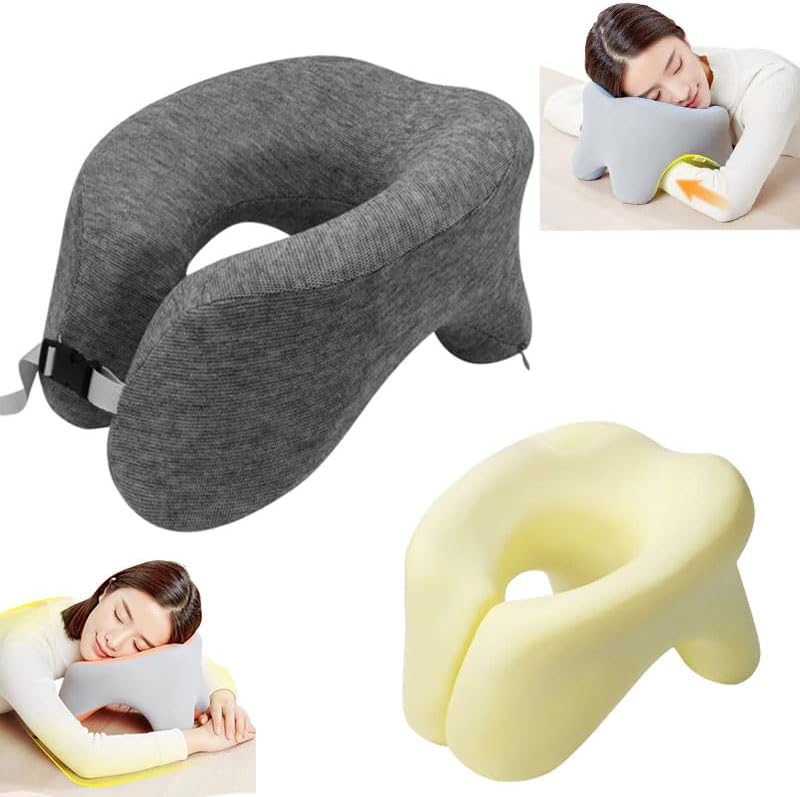 Vixplorn Office Nap U-Shaped Memory Cotton Pillow - Dark Grey - Image 1