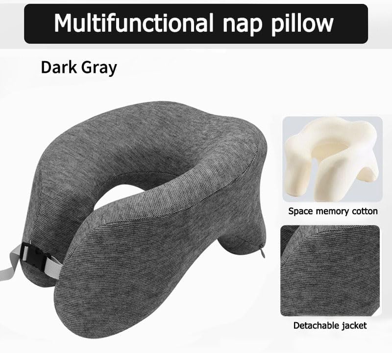 Vixplorn Office Nap U-Shaped Memory Cotton Pillow - Dark Grey - Image 3