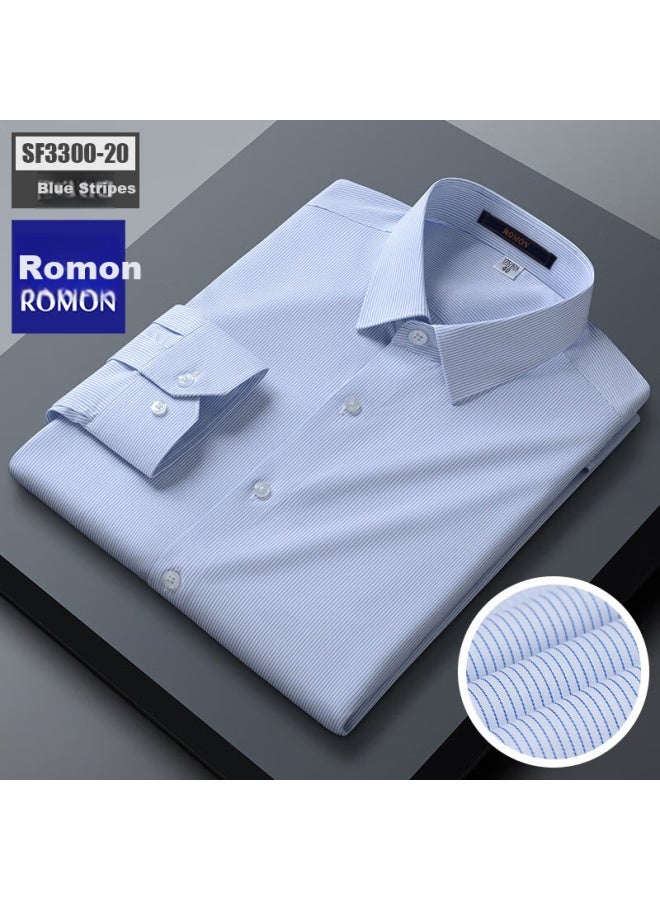 Romon White Dress Shirt For Men, Long Sleeve, Business Formal Wear, Wrinkle-resistant, High-end White Shirt, White, Size 41 - Image 2