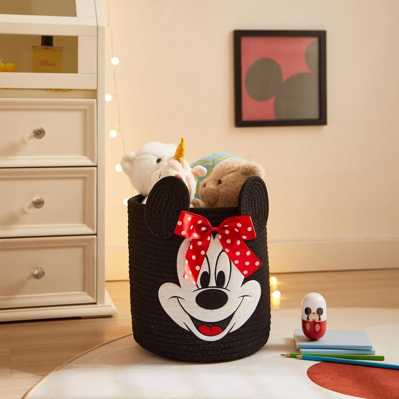 Idea Nuova Disney Minnie Mouse Rope Storage Basket,Cute Figural Organizer Bin for Kids Room, Nursery or Toys, 10 H x 10 W - Image 5