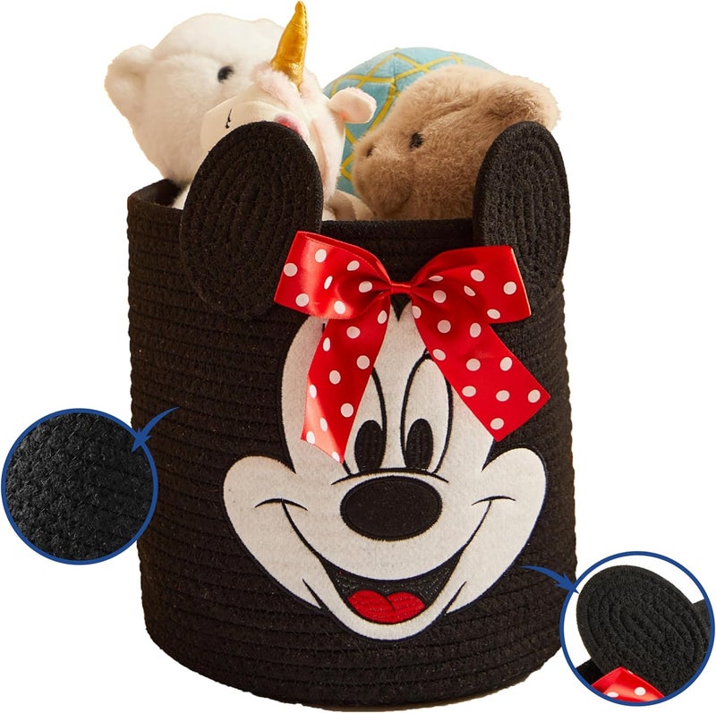 Idea Nuova Disney Minnie Mouse Rope Storage Basket,Cute Figural Organizer Bin for Kids Room, Nursery or Toys, 10 H x 10 W - Image 4