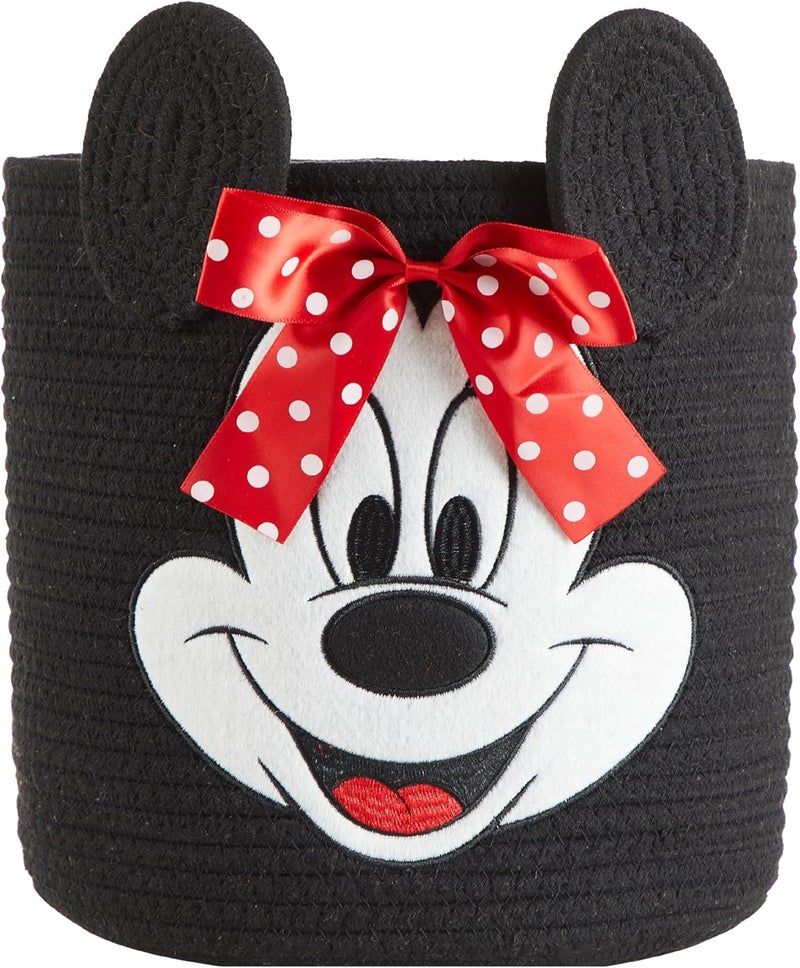 Idea Nuova Disney Minnie Mouse Rope Storage Basket,Cute Figural Organizer Bin for Kids Room, Nursery or Toys, 10 H x 10 W - Image 1