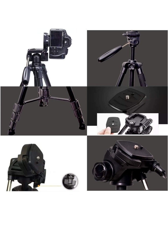 DUSALA Professional Aluminium Tripod Monopod for All DSLR Cameras Lightweight Tripod Stand 360 degree 3 way Head Travel Phone Stand Aluminum (KP-2264)  - Image 5