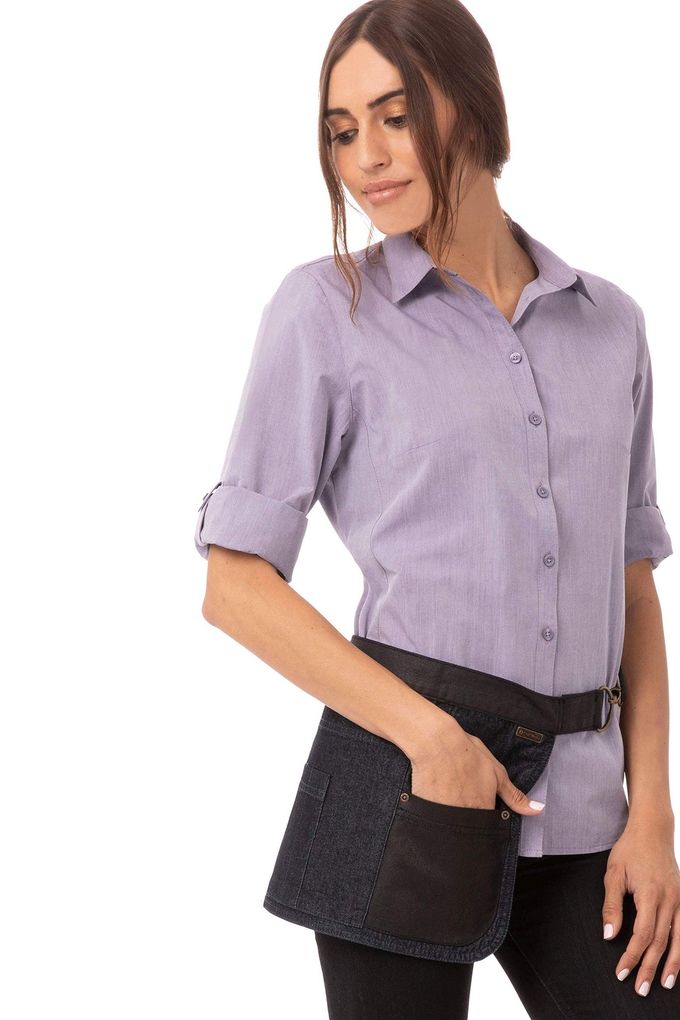 Chef Works Unisex Indy Hipster Apron, Navy Black, One Size - Image 1
