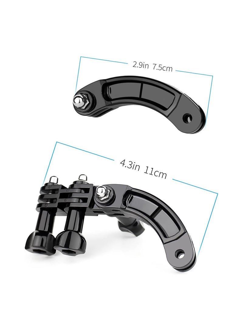 Curved Extension Arm Mount for GoPro, 90 Degree Rotary Connector Chain for GoPro Hero 12/11/10/9/8/7/6/5, Session 4, 3+, 3, 2, 1 Cameras