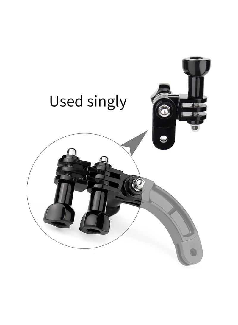 Curved Extension Arm Mount for GoPro, 90 Degree Rotary Connector Chain for GoPro Hero 12/11/10/9/8/7/6/5, Session 4, 3+, 3, 2, 1 Cameras