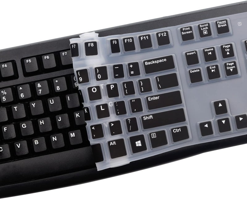 OJOS Keyboard Cover Skin Protector for Logitech MK120 K120 Wired, Keyboard Protective Skin US Layout (NOT Fit Other Model Keyboards)-Black - Image 5
