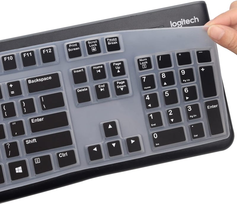 OJOS Keyboard Cover Skin Protector for Logitech MK120 K120 Wired, Keyboard Protective Skin US Layout (NOT Fit Other Model Keyboards)-Black - Image 4