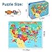 LELEMON Puzzles for Kids Ages 46USA Map 100 Piece Puzzles for Kids Ages 48 in a Metal BoxEducational Jigsaw Puzzles 100 Piece Puzzle Games Puzzle Toys for Girls and Boys - Image 4
