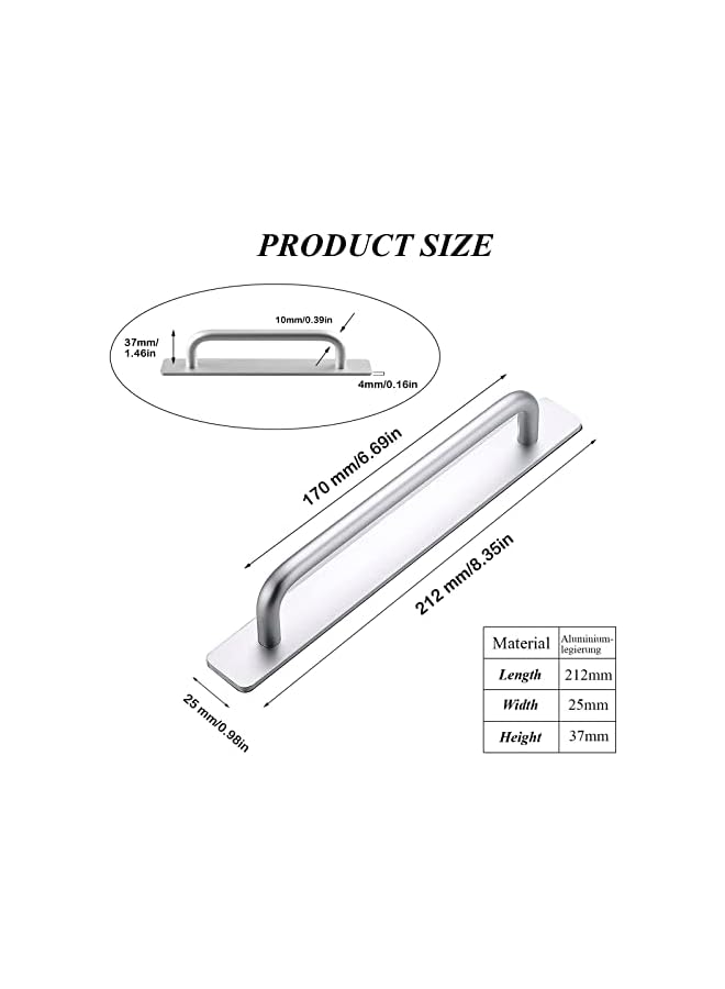 The Bros 2 Pack Self-Stick Instant Door Handle,Adhesive Furniture Drawer Handles,Alloy Drawer Push Pull Handles for Kitchen Cabinet Sliding Closet - Image 2