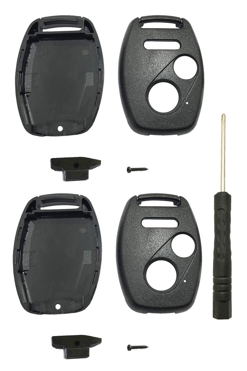 No Cutting Required Replacement Key Fob Case Cover Fits for Honda Accord Civic Hybrid EX 2003-2012 CR-V 2005-2008 Pilot Ridgeline Odyssey 2009-2015 Element Keyless Entry Key Fob Shell 2+1 Buttons