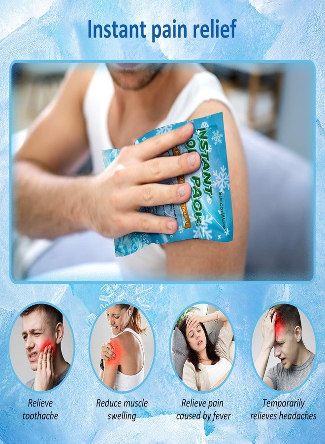 SuccorWare 16 Packs Instant Cold Pack for Large Size (5.9" x 8.6") - Disposable First Aid Ice Packs for Injuries - Cold Compress for Pain Relief, Swelling, Toothache, Athletes & Outdoor Activities - Image 3