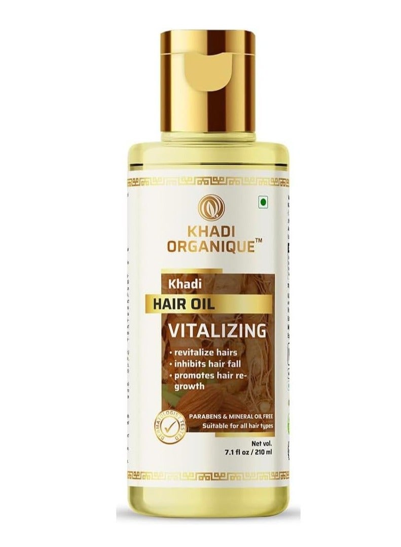Khadi Organique Vitalizing Hair Oil Paraben Mineral Oil Free-210ml