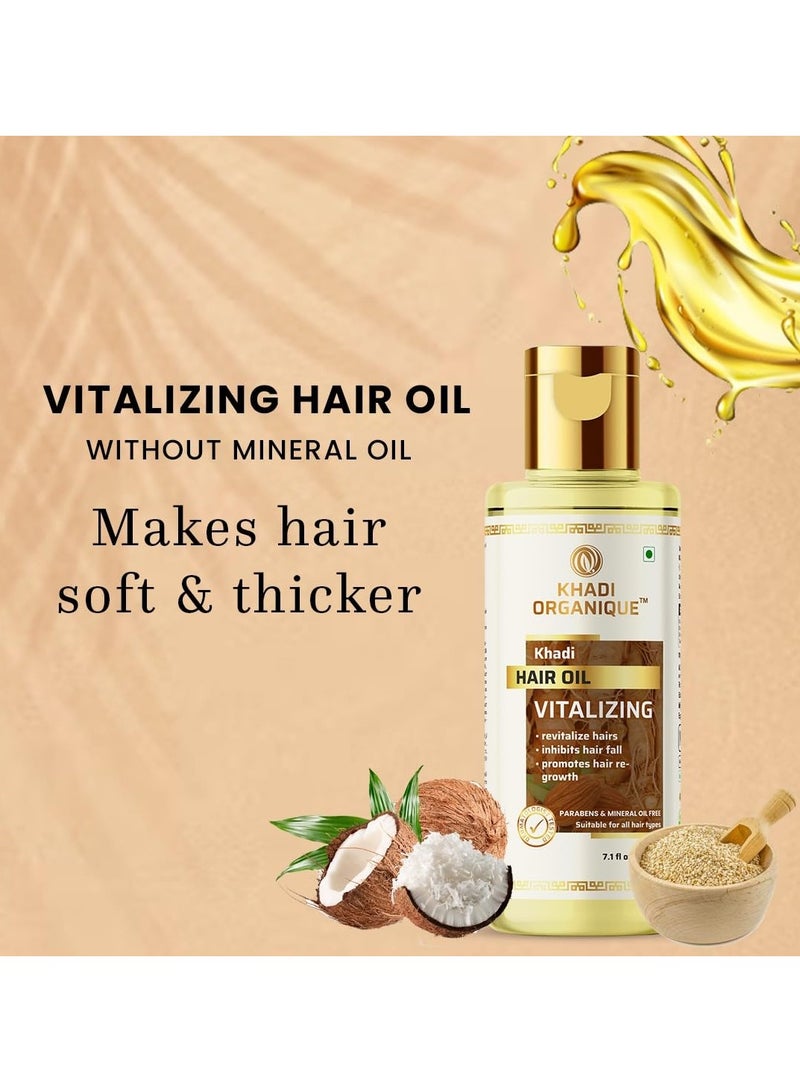 Khadi Organique Vitalizing Hair Oil Paraben Mineral Oil Free-210ml