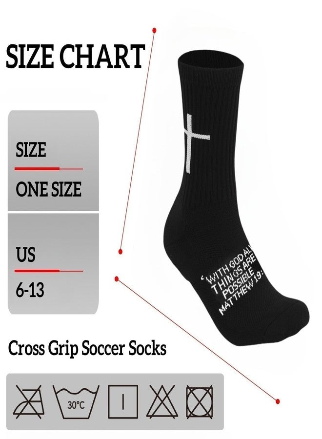 Meudid Cross Grip Soccer Socks - Anti-Slip Grips Sports Sock with Bible for US 6-13 - Image 5
