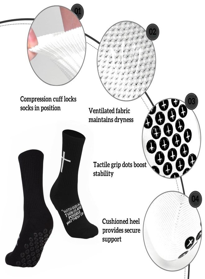 Meudid Cross Grip Soccer Socks - Anti-Slip Grips Sports Sock with Bible for US 6-13 - Image 4
