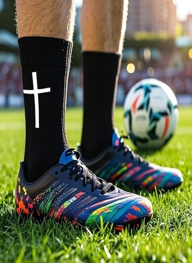 Meudid Cross Grip Soccer Socks - Anti-Slip Grips Sports Sock with Bible for US 6-13 - Image 3