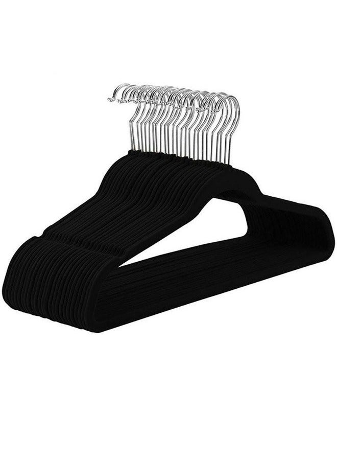 رولستيمي شماعات مخملية 30 قطعة ، شماعات غير قابلة للانزلاق موفرة للمساحة ، أسود - Image 1