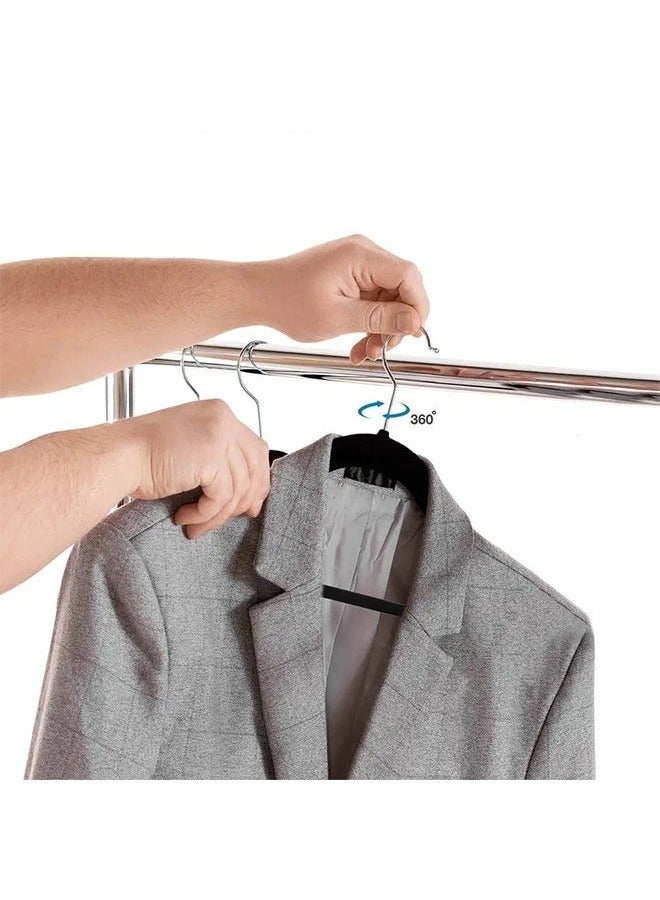 رولستيمي شماعات مخملية 30 قطعة ، شماعات غير قابلة للانزلاق موفرة للمساحة ، أسود - Image 2