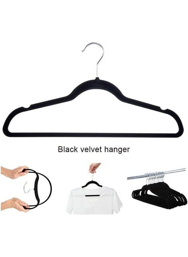 رولستيمي شماعات مخملية 30 قطعة ، شماعات غير قابلة للانزلاق موفرة للمساحة ، أسود - Image 3