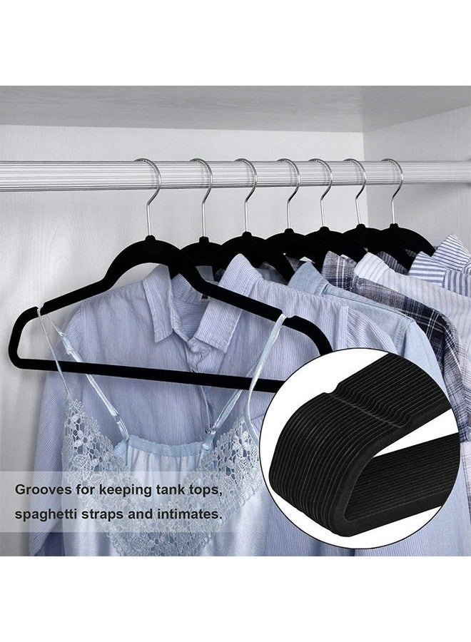 رولستيمي شماعات مخملية 30 قطعة ، شماعات غير قابلة للانزلاق موفرة للمساحة ، أسود - Image 5