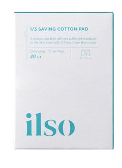 ilso ILSO 1/3 Saving Cotton Pad, Thin Layer Perfect for DIY Toner pad and mask, 40 Sheets, Korean Skincare (50 x 70mm)  - Image 1
