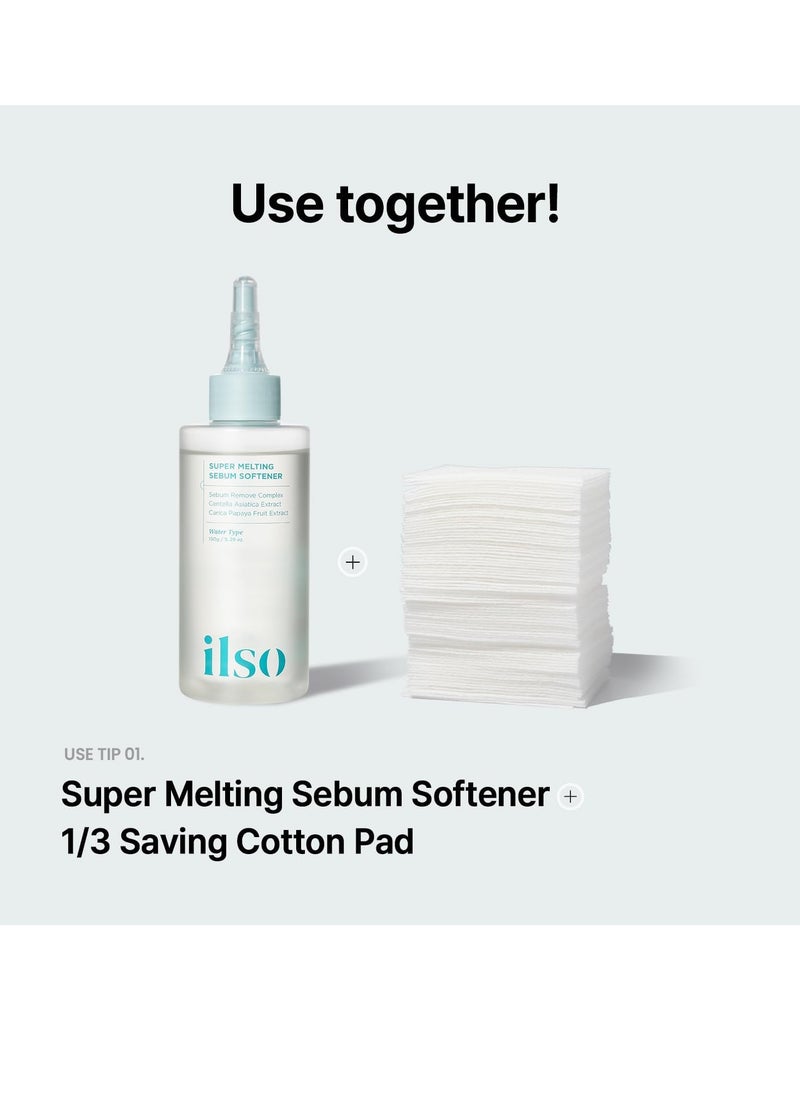 ilso - ILSO 1/3 Saving Cotton Pad, Thin Layer Perfect for DIY Toner pad and mask, 40 Sheets, Korean Skincare (50 x 70mm) - Image 1