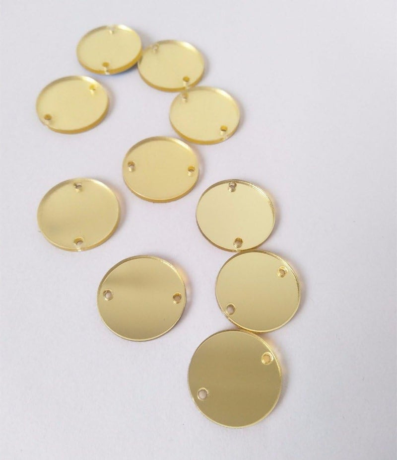MEYA Sew On Round Mirror Beads DIY Mirrored Rhinestones for Costume Evening Dresses Cloth Garment Decoration Accessory 2x2cm Gold - Image 2