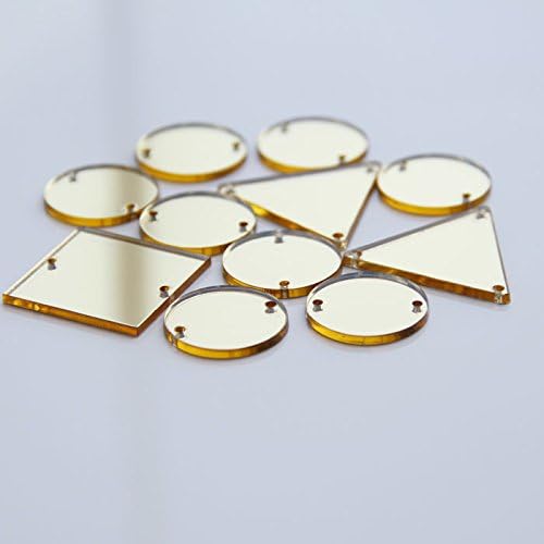 MEYA Sew On Round Mirror Beads DIY Mirrored Rhinestones for Costume Evening Dresses Cloth Garment Decoration Accessory 2x2cm Gold - Image 3