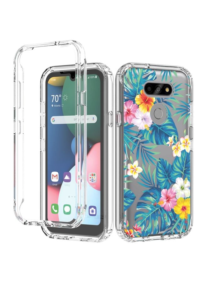 BGM Case Cover For LG K31 2 in 1 High Transparent Painted Shockproof PC + TPU Protective Case Banana Leaf