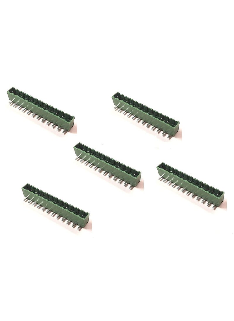 Generic ESPtronics 5 Pcs 12 Pin Right Angle Screw Terminal Block Male Connector 300V15A 2812 AWG 5085 Plug in Type Screw Terminal Connector 508mm XY2500 Connector  - Image 1