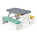 DOLU Picnic Table for 4 White Green Yellow IndoorOutdoor Bench Seating Durable Waterproof Plastic Toy 303 x 28 x 17 Toddler Kids Age 2 - Image 4