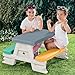 DOLU Picnic Table for 4 White Green Yellow IndoorOutdoor Bench Seating Durable Waterproof Plastic Toy 303 x 28 x 17 Toddler Kids Age 2 - Image 2