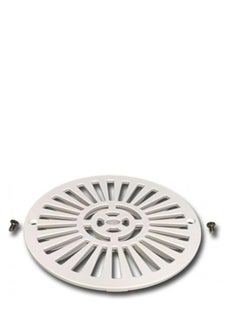 Generic Round Drain Grille, 174mm Diameter, White, with Mounting Screws 