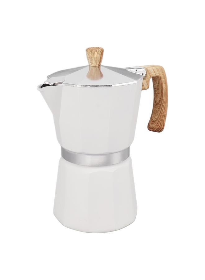 xozgdovg Moka Pot Aluminium Alloy Fast Heat Comfortable Grip Octagonal Coffee Maker Pot for Gas Electric Stove Top Kitchen White 150ml  - Image 1