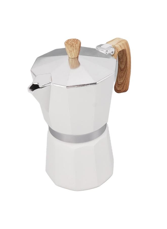 xozgdovg Moka Pot Aluminium Alloy Fast Heat Comfortable Grip Octagonal Coffee Maker Pot for Gas Electric Stove Top Kitchen White 150ml  - Image 3