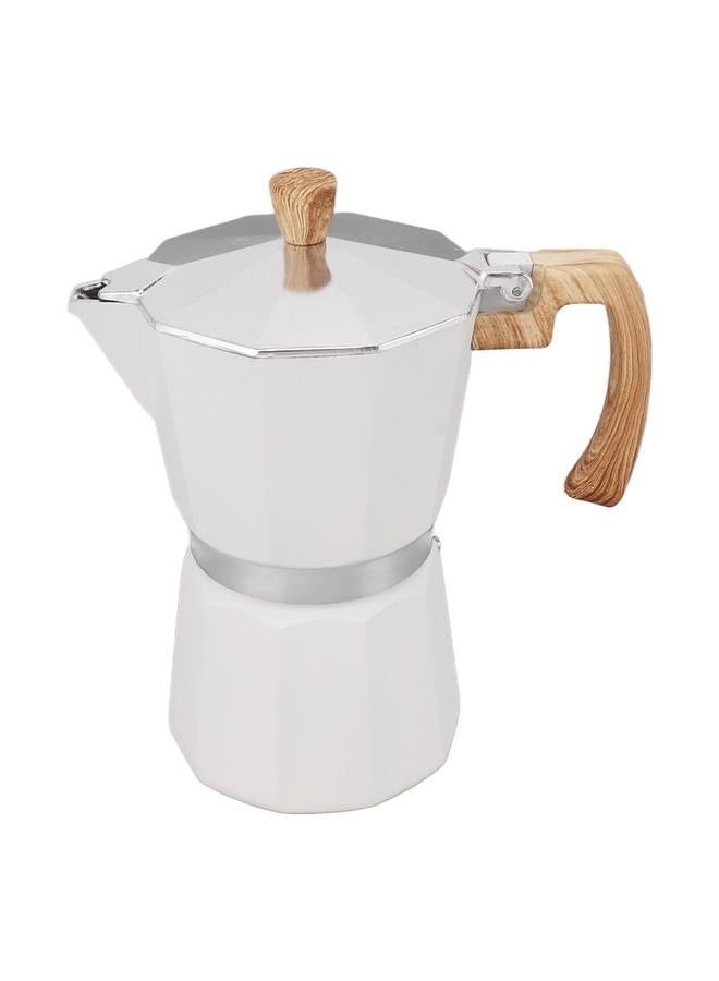 xozgdovg Moka Pot Aluminium Alloy Fast Heat Comfortable Grip Octagonal Coffee Maker Pot for Gas Electric Stove Top Kitchen White 150ml  - Image 4