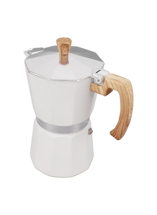 xozgdovg Moka Pot Aluminium Alloy Fast Heat Comfortable Grip Octagonal Coffee Maker Pot for Gas Electric Stove Top Kitchen White 150ml  - Image 2