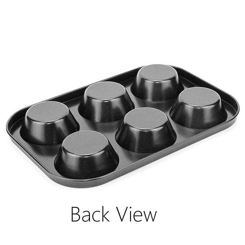 GOPAD 6 Cavity Reusable NonStick Cupcake Carbon Steel Tray Muffin Bread Cake for Deserts Pastries and Cookies Round Shape Baking Cups 1 PcsBlack - Image 5