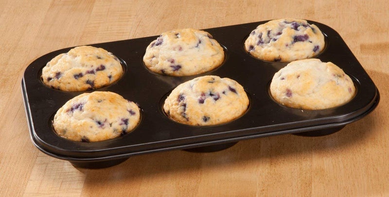 GOPAD 6 Cavity Reusable NonStick Cupcake Carbon Steel Tray Muffin Bread Cake for Deserts Pastries and Cookies Round Shape Baking Cups 1 PcsBlack - Image 3